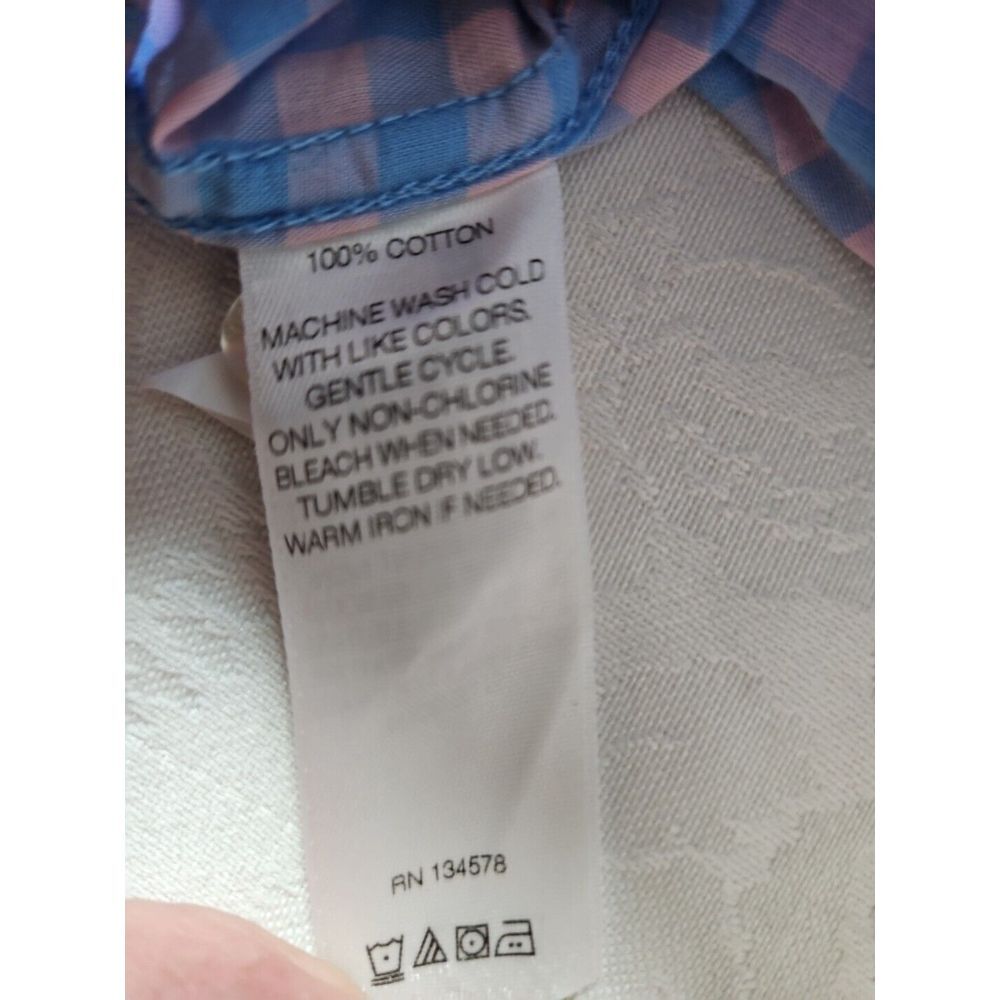 Vineyard Vines PINK BLUE Checked Long Sleeve Cotton SLIM FIT TUCKER Shirt Large - Picture 9 of 10